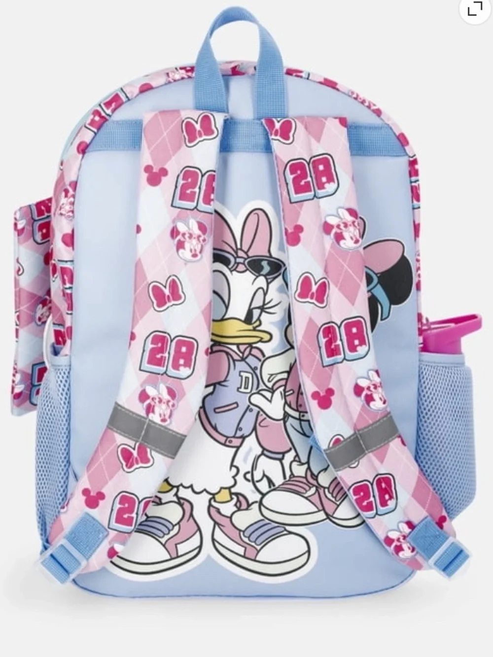 Disney Minnie & Daisy Pink and Light Blue Kids Backpack with Lunch Bag